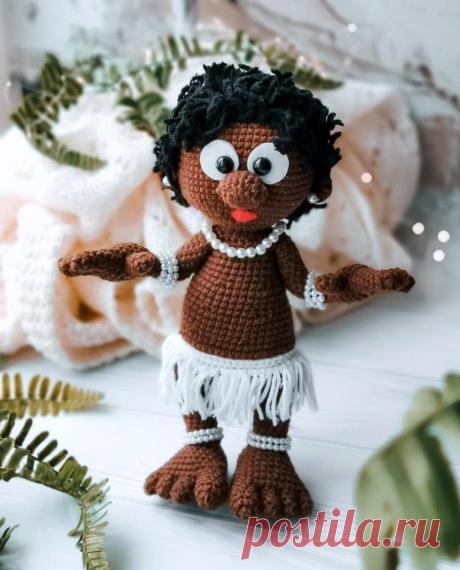 PDF Чунга и Чанга крючком. FREE crochet pattern; Аmigurumi doll patterns. Амигуруми схемы и описания на русском. Вязаные игрушки и поделки своими руками #amimore - кукла, куколка, африканец, абориген, мальчик.
