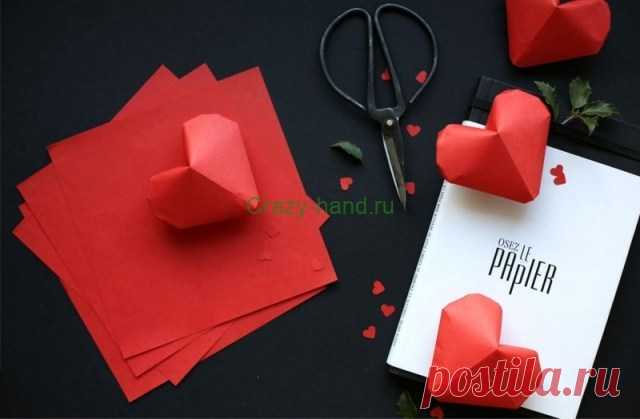 Объемные сердечки в технике оригами | Crazy-hand.ru