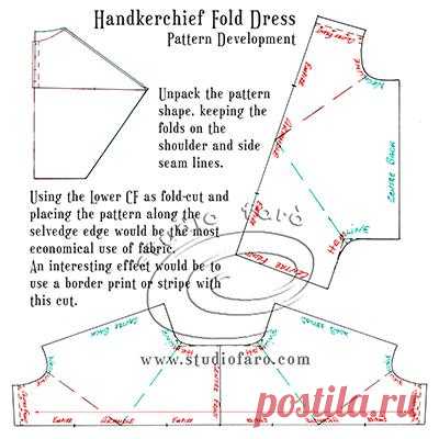 Pattern Puzzle - Handkerchief Fold платье