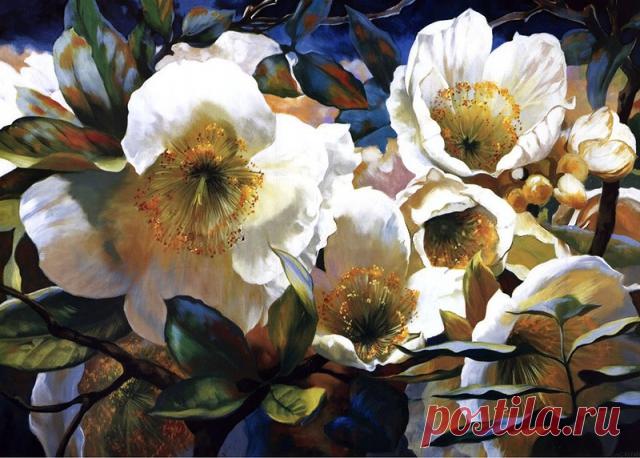 Цветы на картинах Elizabeth Horning