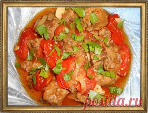 ЖАРЕНАЯ ПЕЧЕНКА С ПОМИДОРАМИ ЧЕРРИ.