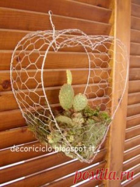 cestino pensile cuore by decoriciclo
