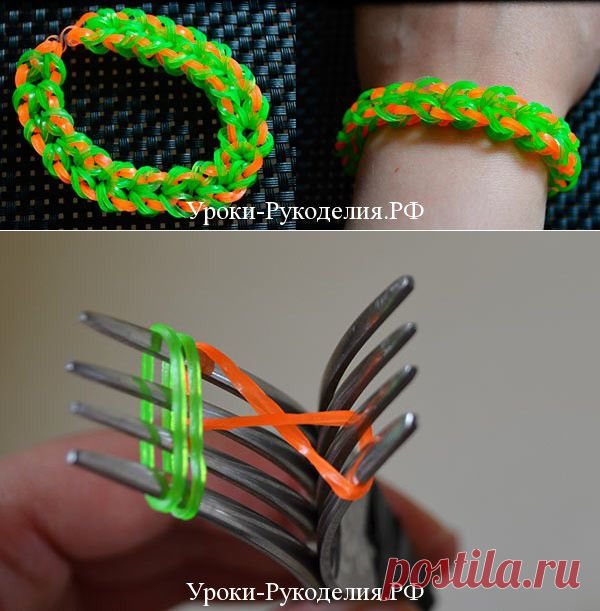 Как сделать браслет из резинок без станка "Майами" – Уроки Рукоделия