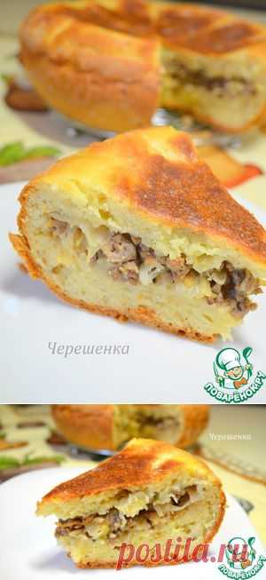 Творожный пирог с мясом и капустой в мультиварке - кулинарный рецепт