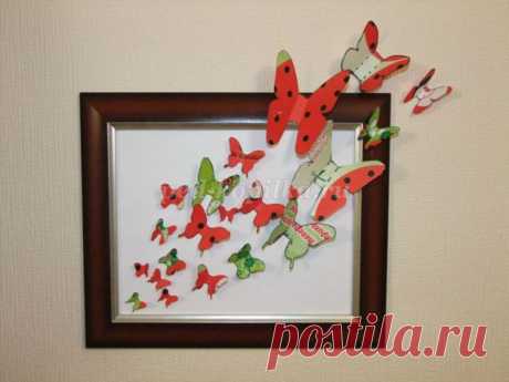 Весеннее панно "Вспорхнувшие бабочки" своими руками