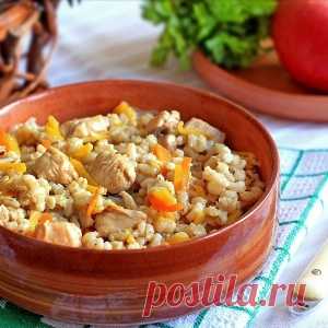 Плов из перловки с курицей