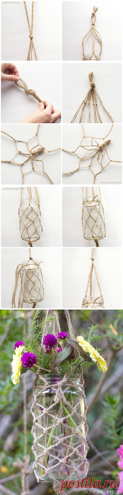 Boho-Макраме: висячие баночки — Сделай сам, идеи для творчества - DIY Ideas