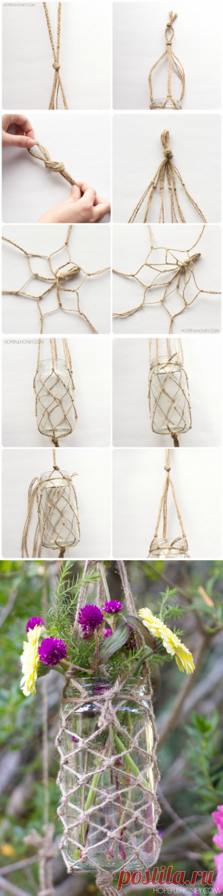 Boho-Макраме: висячие баночки — Сделай сам, идеи для творчества - DIY Ideas