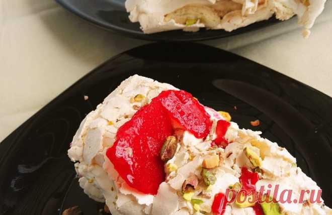 Рецепт меренгового рулета с фисташками, малиной и Макскарпоне в домашних условиях с фото пошагово
