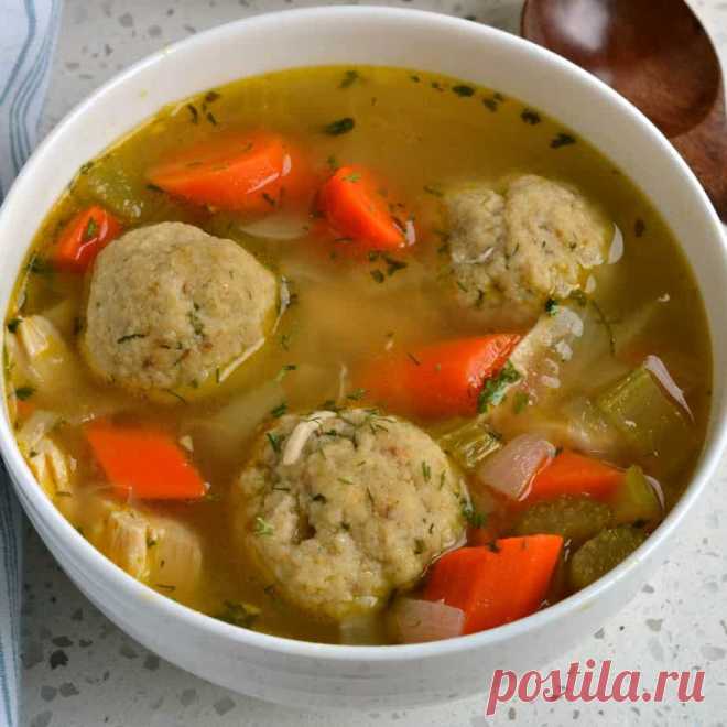 Matzo Ball Soup This delectable Matzo Ball Soup brings chicken, carrots, celery and onions together in a lightly seasoned chicken broth with light airy matzo balls.