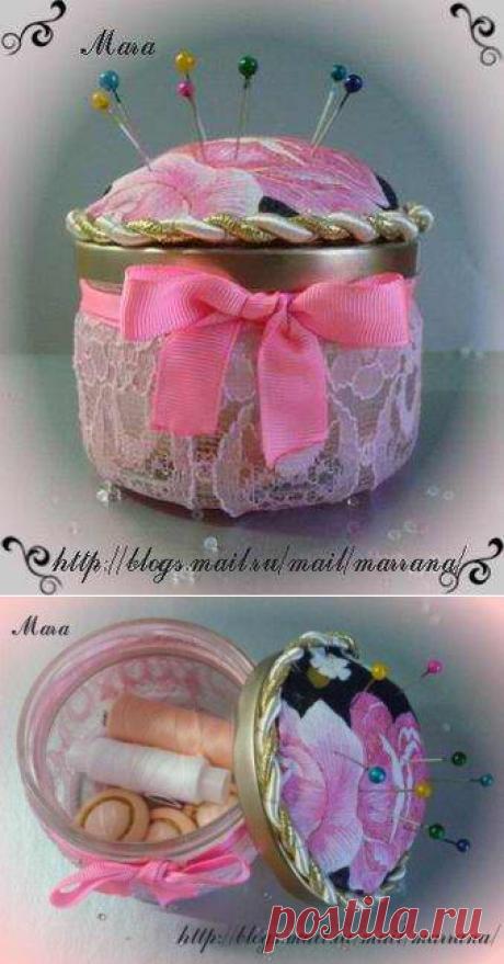 Игольница из баночки - МК | Домохозяйки