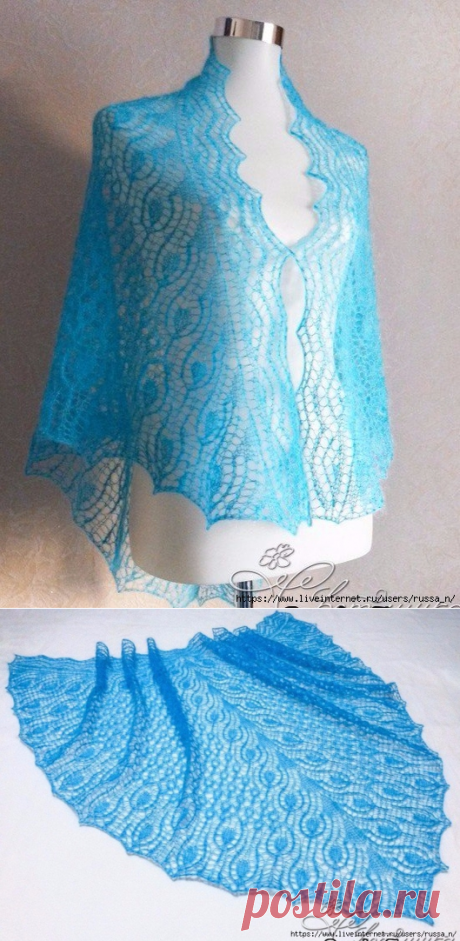 Шаль спицами "Farandole" by Corinne Ouillon