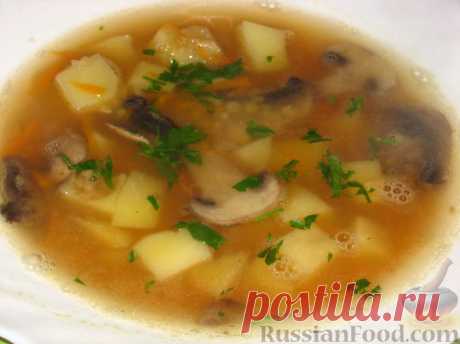 Рецепт: Похлебка гороховая с грибами на RussianFood.com