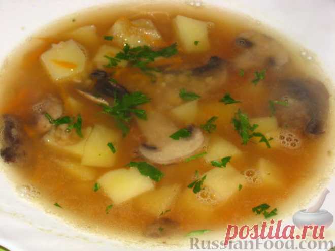 Рецепт: Похлебка гороховая с грибами на RussianFood.com