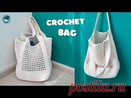 🧶Amazing DIY Crochet Bag | Crochet Bucket Tote Bag | Super Easy Crochet Net Bag | ViVi Berry Crochet