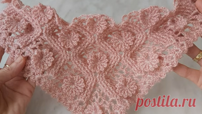 Треугольная шаль крючком «Маргаритки» | КРЕАЛИКУМ - творим волшебство каждый день | Дзен