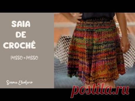 SAIA DE CROCHÊ MUITO FÁCIL DE FAZER com sobras de fio