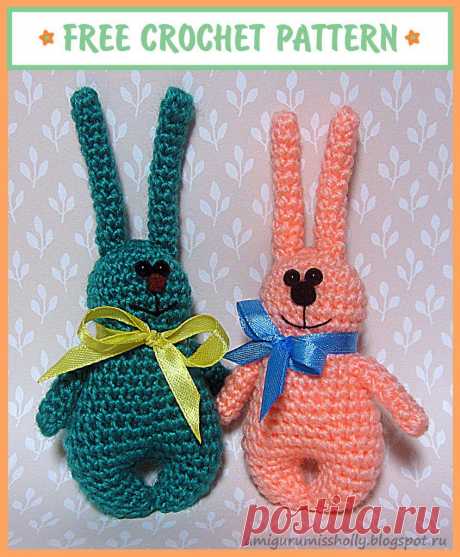 Зайчик амигуруми. Описание вязания крючком :: Amigurumi by Miss Holly