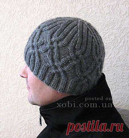 серая мужская шапка (Men's Ski Hat)