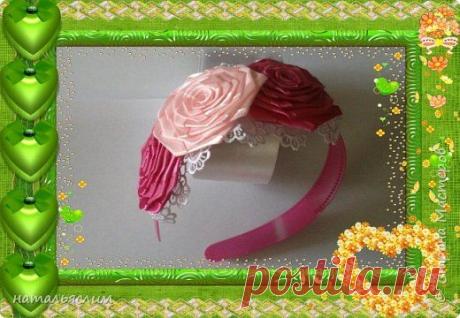 МК ободок с плоской розой | Страна Мастеров