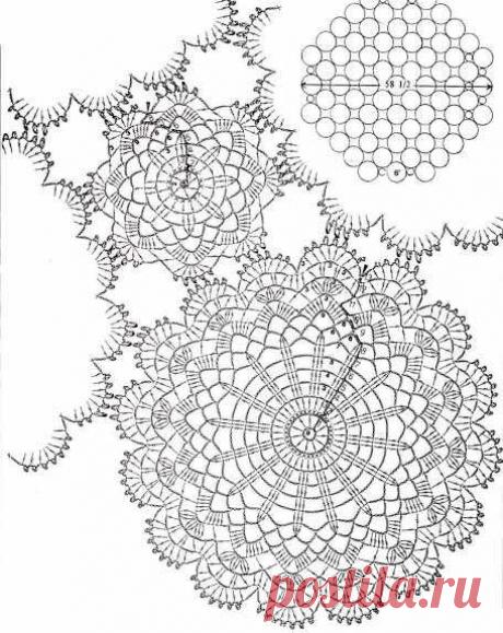 Скатерти из мотивов крючком – схемы и видео