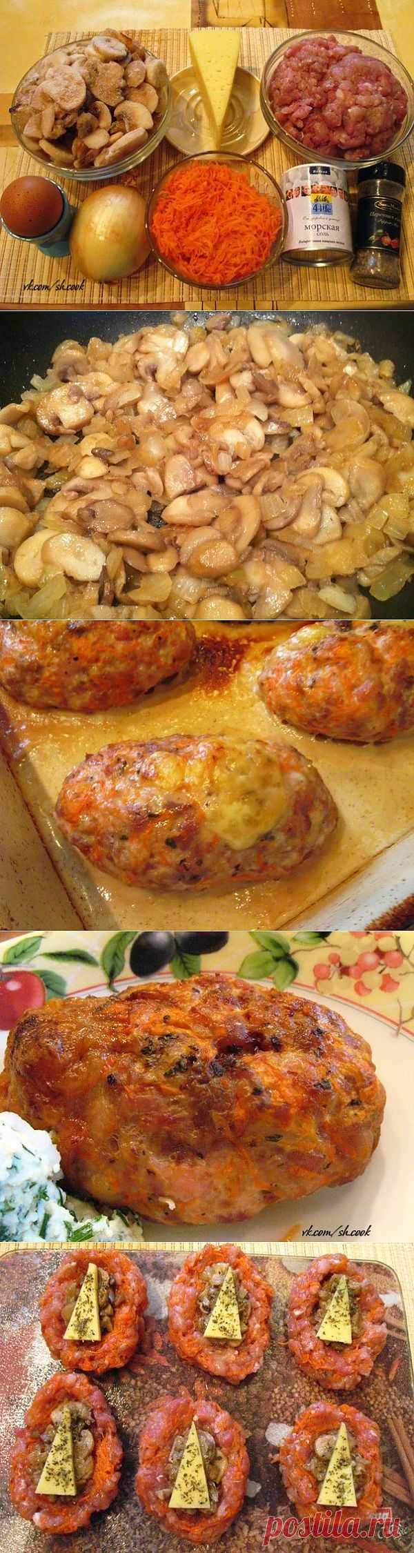 Зразы из фарша. Грибная начинка