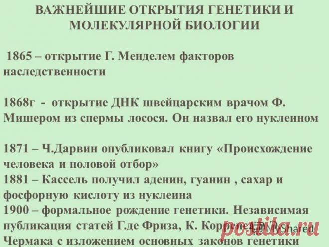 10 важнейших открытий в биологии Интересные факты обо всём на свете, которых вы, возможно, не знали.