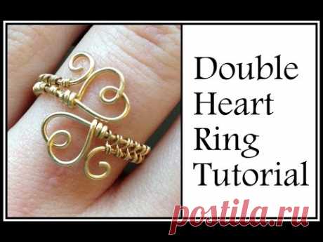 Easy Jewelry Tutorial : Double Heart Ring Wire Wrapped