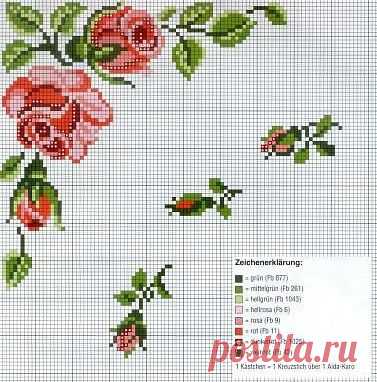 Вышиаем розочки крестиком. Подборка схем / Живой лёд глобальных вопросов