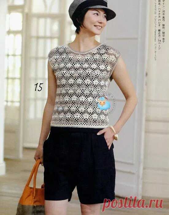 Топы, блузы крючком вместе со схемами. | 