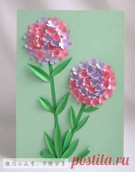 цветы на бумаге - идея поделки