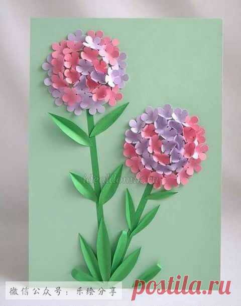 цветы на бумаге - идея поделки