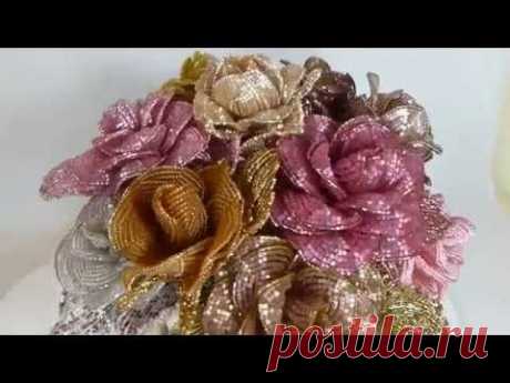 Розы в греческом стиле. Урок 1 - Лепестки / Greek style roses. Lesson 1 - Petals | Вышивка бисером и не только