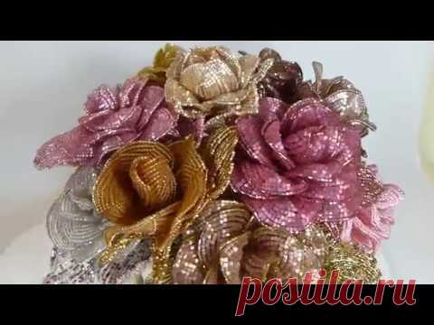 Розы в греческом стиле. Урок 1 - Лепестки / Greek style roses. Lesson 1 - Petals | Вышивка бисером и не только