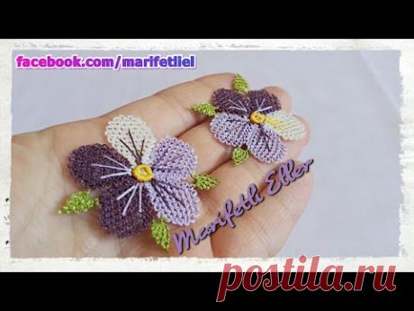 İğne Oyası Menekşe Modeli Anlatımlı Yapılışı | 125. Model