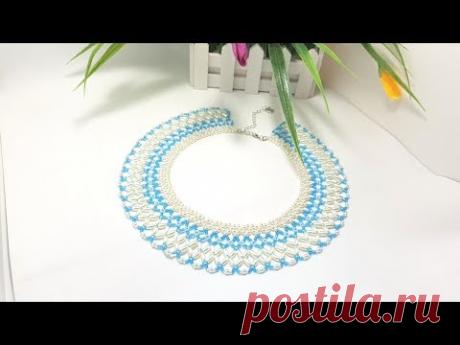 Жемчужное колье &quot;Лазурь&quot;. Шикарное! Нежное! Красивое!