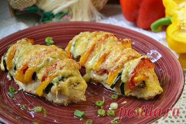 Куриная грудка фаршированная овощами — ДОМАШНЯЯ КУХНЯ