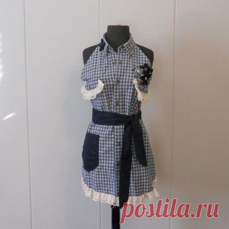 Как сшить фартук из мужской рубашки. Мастер-класс