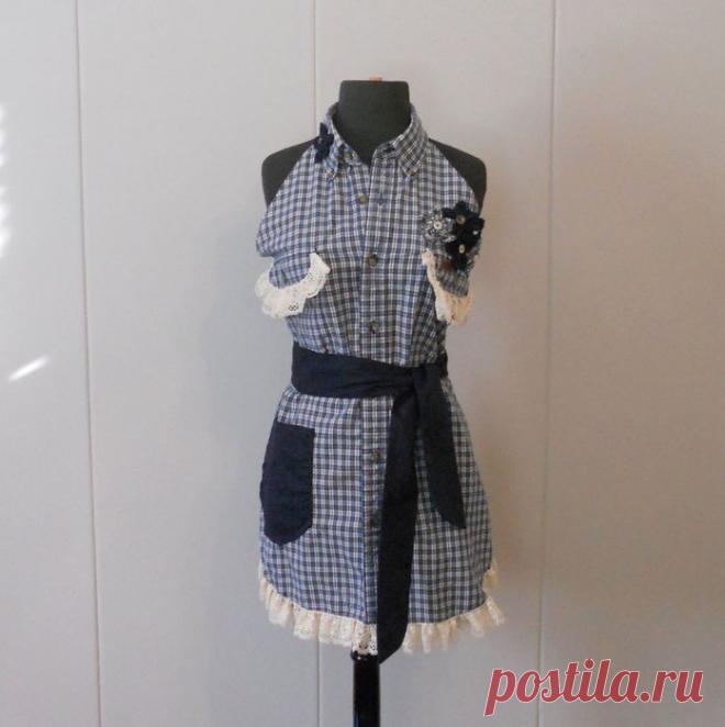 Как сшить фартук из мужской рубашки. Мастер-класс