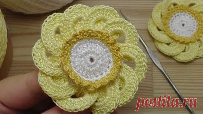 Вязаные цветы Ирландский цветок How to crochet flower