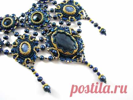 Колье и серьги &quot;Ночное рандеву&quot; | biser.info - всё о бисере и бисерном творчестве