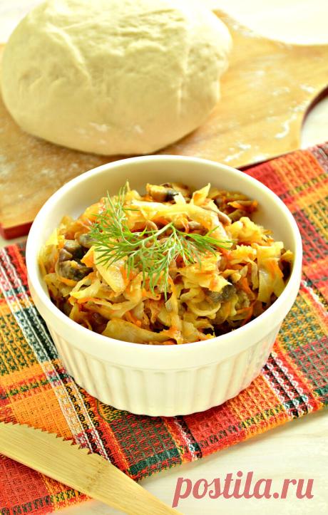 Тушеная капуста с фаршем и грибами (начинка для пирогов) рецепт с фото пошагово