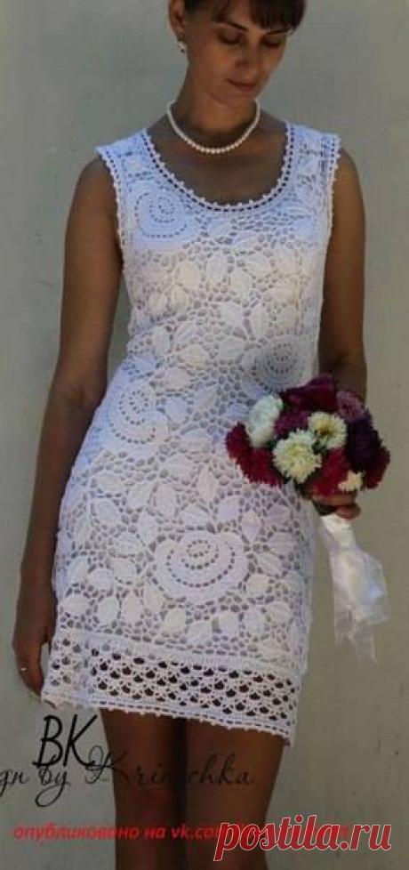 crochelinhasagulhas: Vestido com flores em crochê