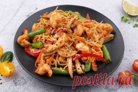 15 простых рецептов лапши вок с курицей