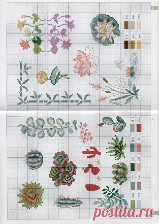 Рисунки для вышивки растений Часть 1