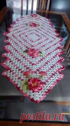 Table Runner | Crochet | Связанные Крючком Розы, Бегуны и "дорожка" Для Стола