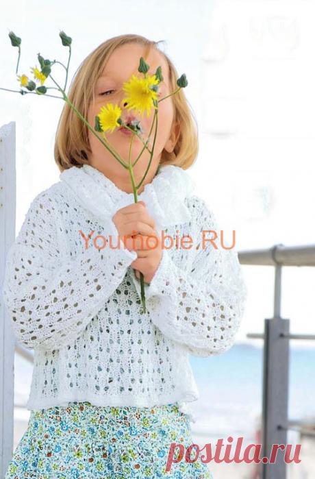 Пуловер и шарф с воланами. Описание, схема | УЮТНЫЙ ДОМ Пуловер и шарф с воланами. Описание, схема. Пуловер и шарф с воланами , белые и невесомые: очень хороши и как защита от жарких солнечных лучен, и для летних