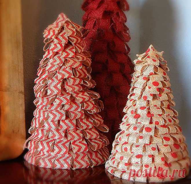 Как быстро сделать небольшую елочку из льняной ленты / Мастер-классы / Burdastyle