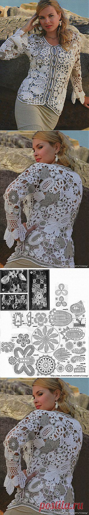 Жакет в технике ирландского кружева.