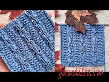 Стильный рельефный узор спицами ❤️ 🧶🎈knitting pattern.